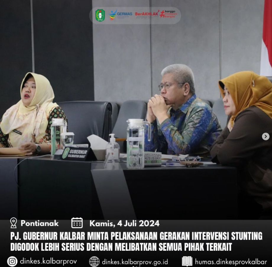 Pj. Gubernur Kalbar Minta Pelaksanaan Gerakan Intervensi Stunting Digodok Lebih Serius Dengan Melibatkan Semua Pihak Terkait